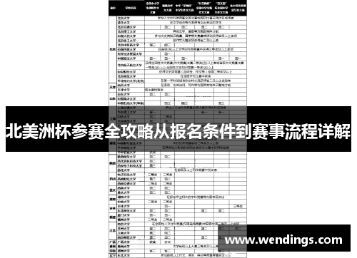 北美洲杯参赛全攻略从报名条件到赛事流程详解