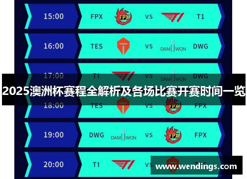 2025澳洲杯赛程全解析及各场比赛开赛时间一览